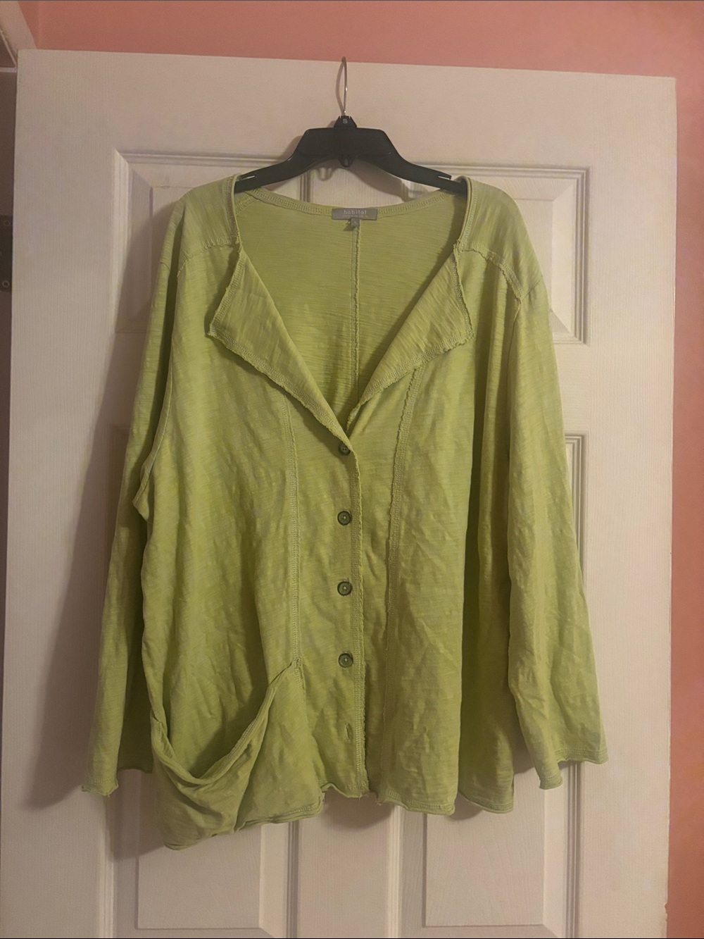 Habitat Chartreuse Green Button-Front Women's Shirt